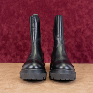 La Canadienne Wmn Braydon Black Leather Lug Chelsea Waterproof Boots 9.5US EUR40