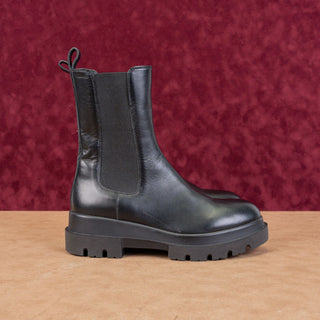 La Canadienne Wmn Braydon Black Leather Lug Chelsea Waterproof Boots 9.5US EUR40