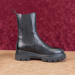 La Canadienne Wmn Braydon Black Leather Lug Chelsea Waterproof Boots 9.5US EUR40