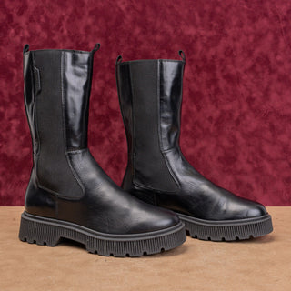 Kurt Geiger London Women Stint Black Leather Slip-on Chelsea Boots 10US EUR 40.5