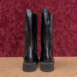 Kurt Geiger London Women Stint Black Leather Slip-on Chelsea Boots 10US EUR 40.5