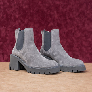 Pedro Garcia Women Zisca Fashion Grey Suede Chelsea Platform Boots 8US EUR 38.5