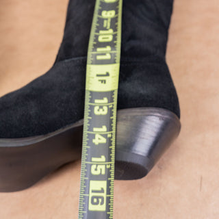 Dingo Women Out West Black Suede Slip-on Cowboy Western Knee Boots sz 9.5