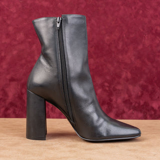 Steve Madden Women Lourde Black Leather office Dressy Square Toe Boots size 10