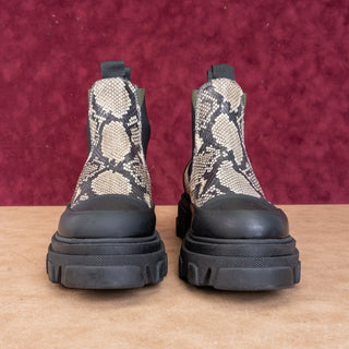 Ganni Women Chelsea Platform Print Leather Boots Size 9US 40EUR