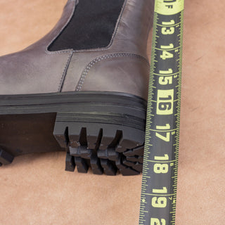Miz Mooz Women Loren Distress Grey Leather Riding Stretch Lug Boots 10US EUR40