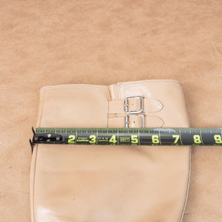 Dolce Vita Women Evi Tan Leather Moto Biker Metal Harness Boots sz 8.5