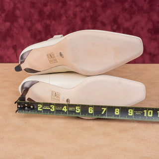 Paige Women Adelyn Kitten Western Bone Leather Heel Ankle Boots sz 8.5