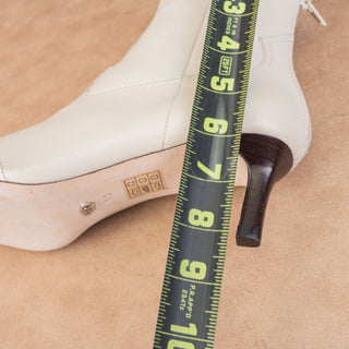 Paige Women Adelyn Kitten Western Bone Leather Heel Ankle Boots sz 8.5