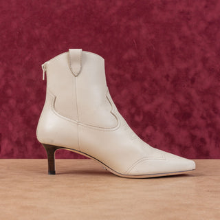 Paige Women Adelyn Kitten Western Bone Leather Heel Ankle Boots sz 8.5