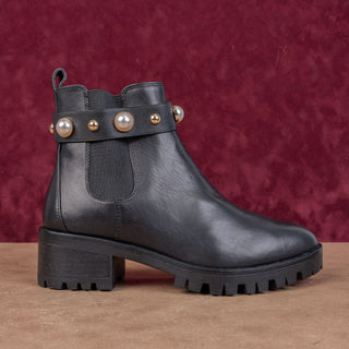 Karl Lagerfeld Paris Wmn Pola Black Patent Leather Chelsea Boots 8US EUR38.5