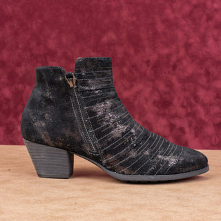 David Tate Women Bellview Western Metallic Undertone Zip Ankle Boots sz 10