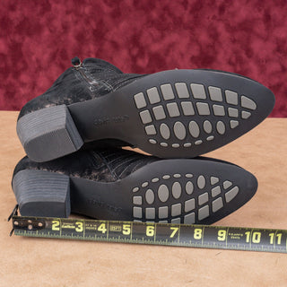 David Tate Women Bellview Western Metallic Undertone Zip Ankle Boots sz 10