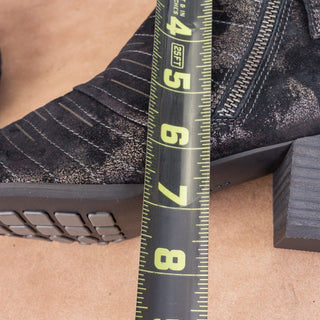 David Tate Women Bellview Western Metallic Undertone Zip Ankle Boots sz 10