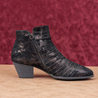 David Tate Women Bellview Western Metallic Undertone Zip Ankle Boots sz 10