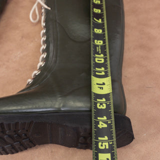 Ilse Jacobsen Women Tall Wide Calf Rain Lace-up Green Rubber Boots Sz 7US EUR38