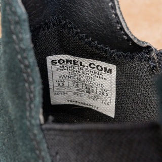 Sorel Women Out N About Black Suede Slip on Wedge Sneakers size 9.5
