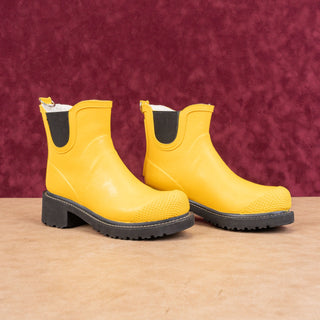 Ilse Jacobson Women Rub 47 Yellow Short Rain Wellies Rubber Boots 8US EUR38