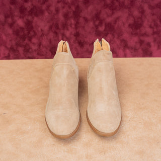 Born Women Arula Sand Suede Modern Western Back Zip Low ankle Boots sz 6
