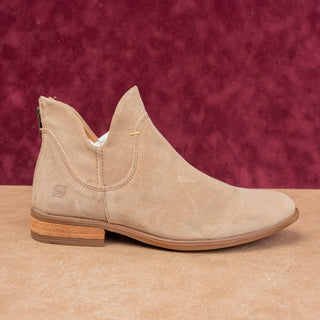 Born Women Arula Sand Suede Modern Western Back Zip Low ankle Boots sz 6