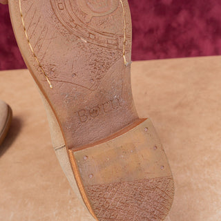 Born Women Arula Sand Suede Modern Western Back Zip Low ankle Boots sz 6