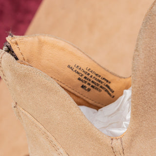 Born Women Arula Sand Suede Modern Western Back Zip Low ankle Boots sz 6