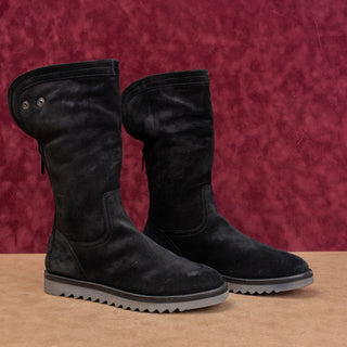Aquatalia Women Perdi Plush Lining Waterproof Black Suede Fashion Boots sz 8.5