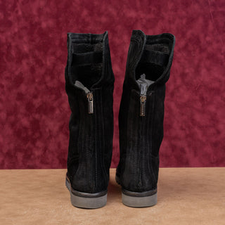 Aquatalia Women Perdi Plush Lining Waterproof Black Suede Fashion Boots sz 8.5