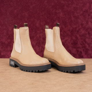 Sam Edelman Women Laguna Sesame Comfortable Chelsea Suede Boots size 8