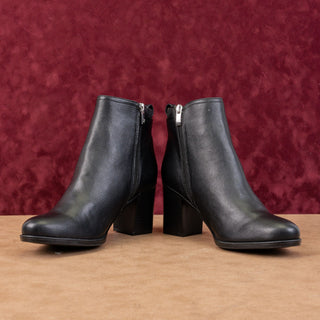 Naturalizer Women Jodi Black Faux Leather Zip Dress Office Ankle Boots sz 10