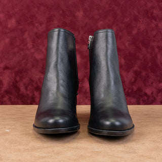 Naturalizer Women Jodi Black Faux Leather Zip Dress Office Ankle Boots sz 10