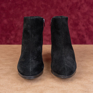 La Canadienne Women Black Suede Waterproof Fashion Dressy Ankle Heel Boots sz 8