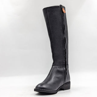 Gentle Soul Women Black Black Leather Riding Zip Tall Boots size 6US EUR36