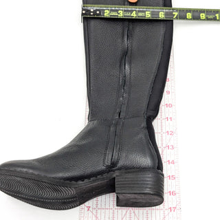 Gentle Soul Women Black Black Leather Riding Zip Tall Boots size 6US EUR36