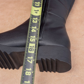 Blondo Women Waterproof Black Leather Comfortable Lug Riding Knee Boots sz 8
