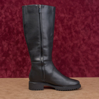 Blondo Women Waterproof Black Leather Comfortable Lug Riding Knee Boots sz 8