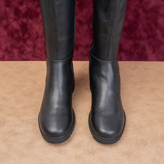 Blondo Women Waterproof Black Leather Comfortable Lug Riding Knee Boots sz 8