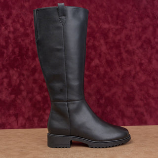 Blondo Women Waterproof Black Leather Comfortable Lug Riding Knee Boots sz 8