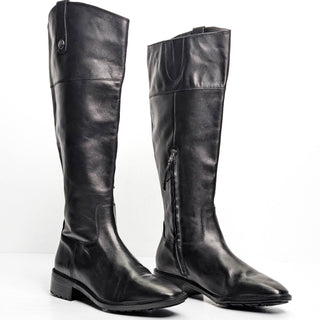 Sam Edelman Women Drina Wide Fit Black Leather Equestrian Riding Tall Boots 8.5