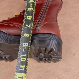 Dr Martens Unisex Jadon Faux Fur Lined Brown Leather Platform Combat Boots M8 W9
