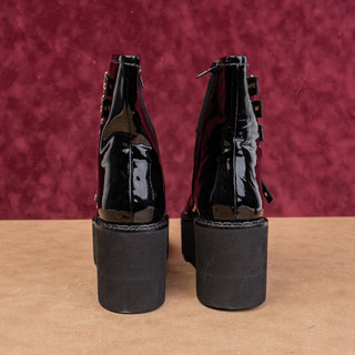 Jeffrey Campbell Wmn Party Stempunk Gothic Patent Leather Platform Boots 8.5