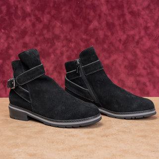 Blondo Women Vital Black Suede Waterproof Zip Waterproof Moto Ankle Boots sz 7.5