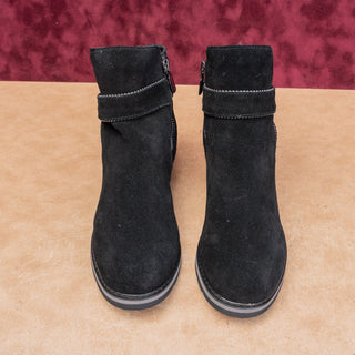 Blondo Women Vital Black Suede Waterproof Zip Waterproof Moto Ankle Boots sz 7.5