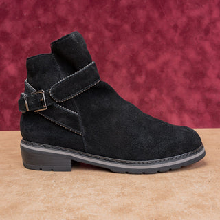 Blondo Women Vital Black Suede Waterproof Zip Waterproof Moto Ankle Boots sz 7.5
