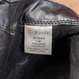 Blondo Women Vital Black Suede Waterproof Zip Waterproof Moto Ankle Boots sz 7.5