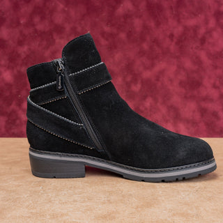 Blondo Women Vital Black Suede Waterproof Zip Waterproof Moto Ankle Boots sz 7.5