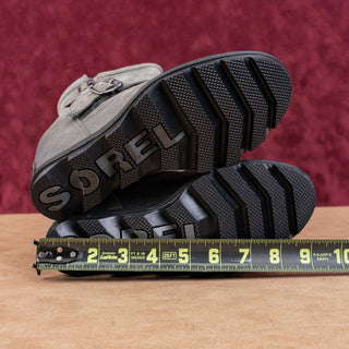 Sorel Wmn Joan Of Artic Wedge II Zip Grey Moto Biker Zip Lug Ankle Boots sz 7.5