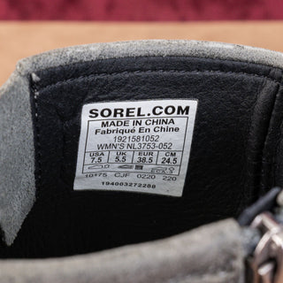 Sorel Wmn Joan Of Artic Wedge II Zip Grey Moto Biker Zip Lug Ankle Boots sz 7.5