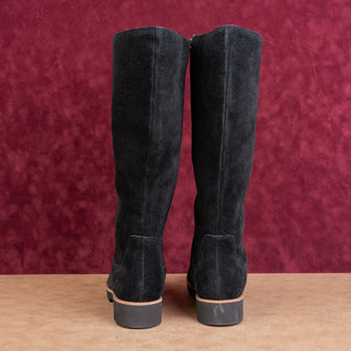 Vionic Women Gwen Black Suede Lug Sole Classic Riding Zip Boots sz 10US EUR41