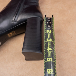 Prada Wmn Black Leather Zip Platform Party Fashion Festival Boots 8US EUR38.5